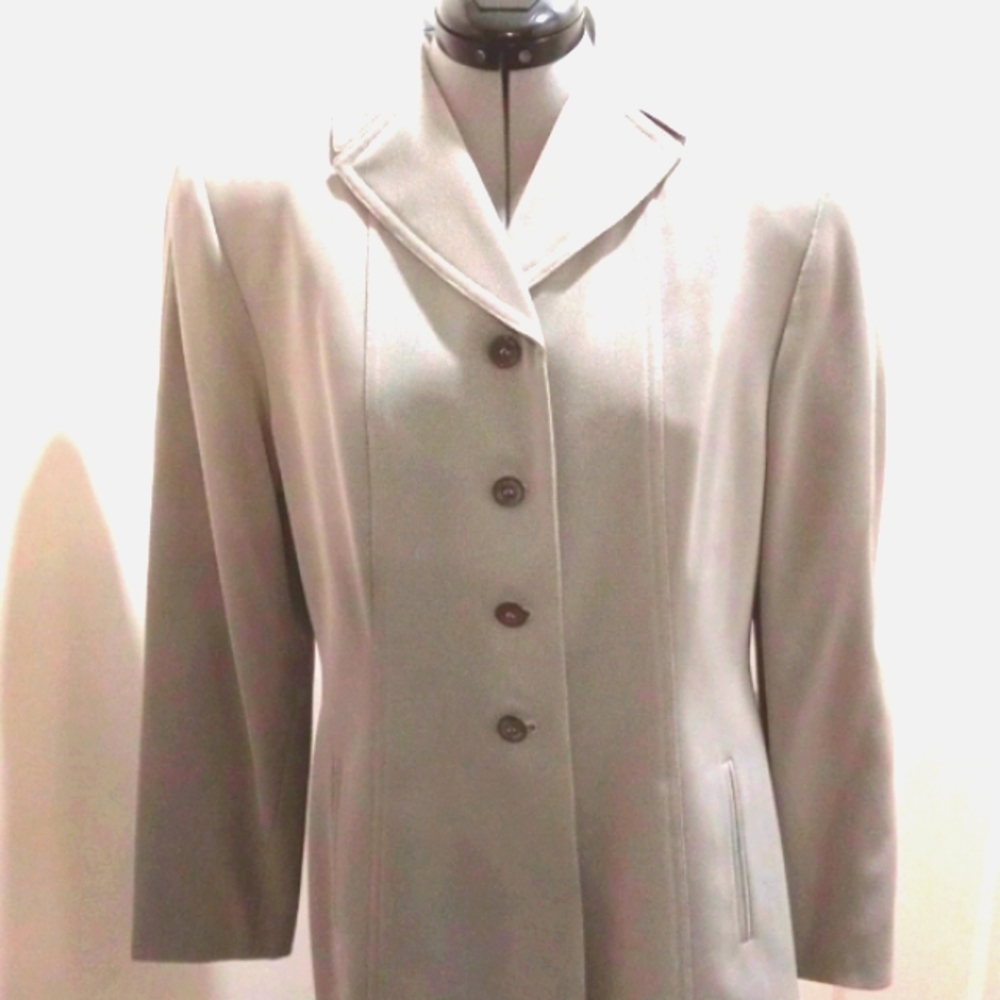Kasper for ALS Sz 10 Grey Green 29" long Blazer